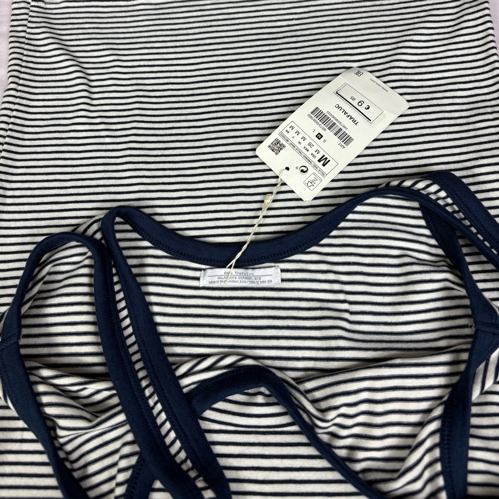 Zara Blue and White Striped Tank - Picture 7 of 10